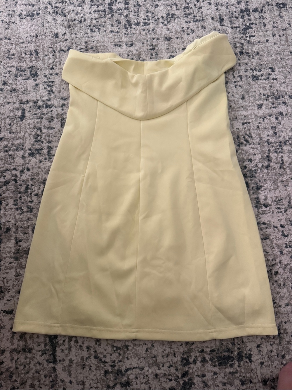New! Thats so fetch Strapless Light Yellow Mini Dress